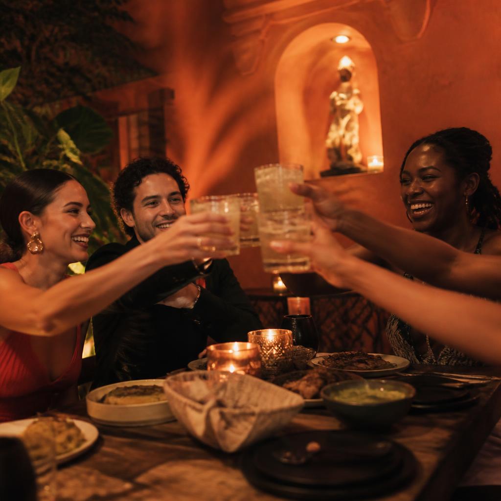 Guests sharing a table at Casa Buena