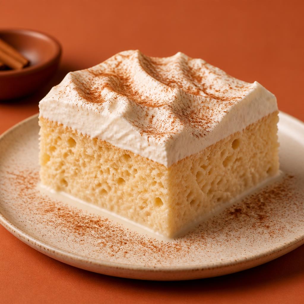 Tres leches cake with cinnamon